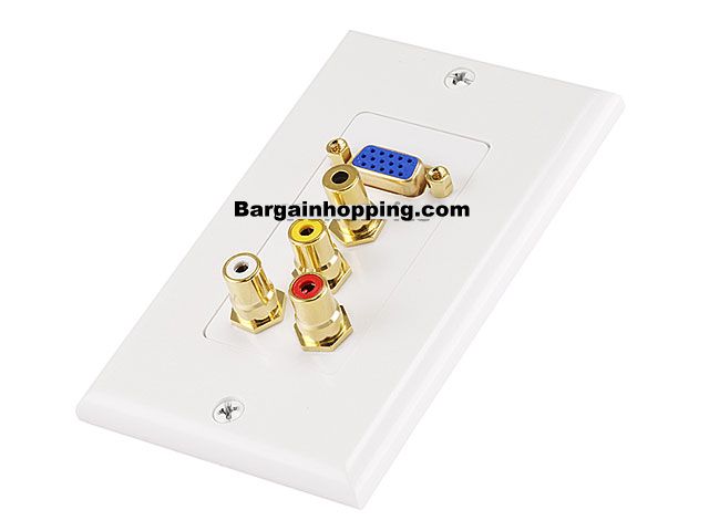 VGA 3 RCA Composite 3.5mm Wall Plate